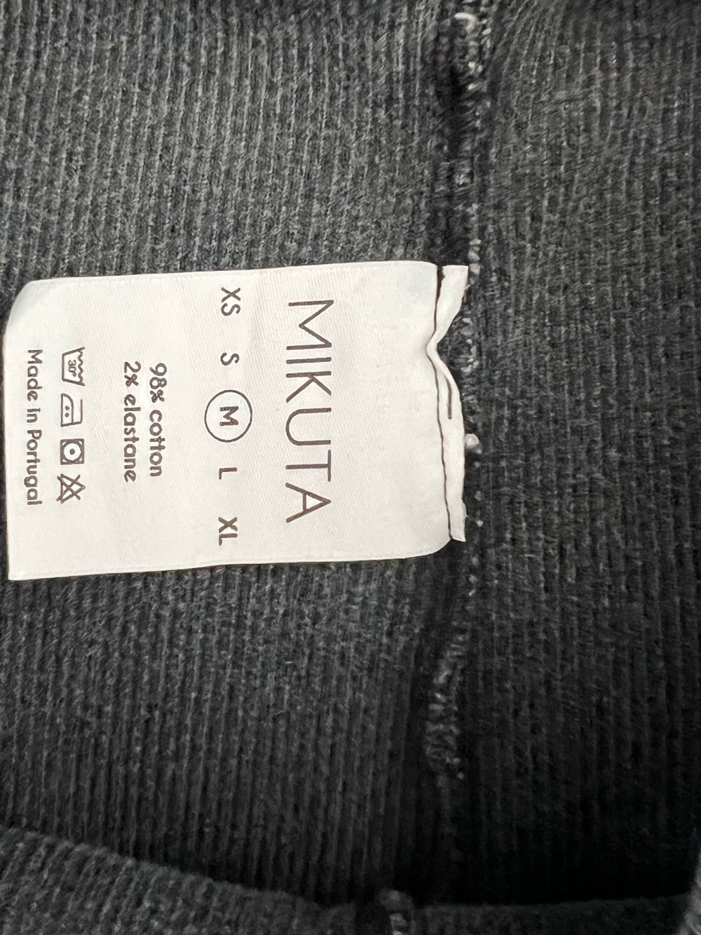 Mikuta Women's Ribbed Bike Shorts in Charcoal - Picture 3 of 4